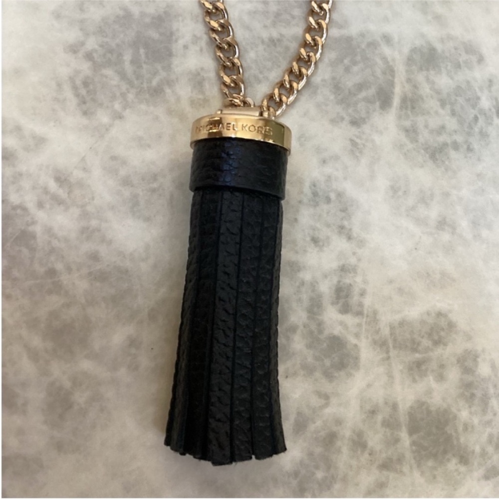Michael Kors Black and Gold Tassel Key Chain